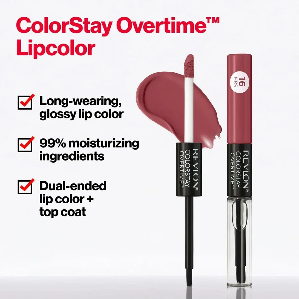 Revlon ColorStay Overtime Liquid Lipstick 010 Non Stop Cherry Long Lasting Lip C